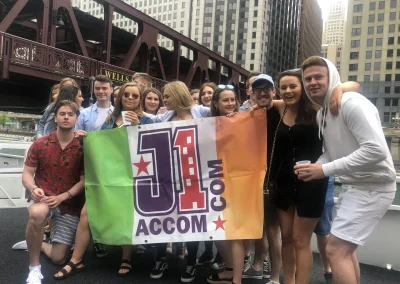 J1 Accom group with Irish flag